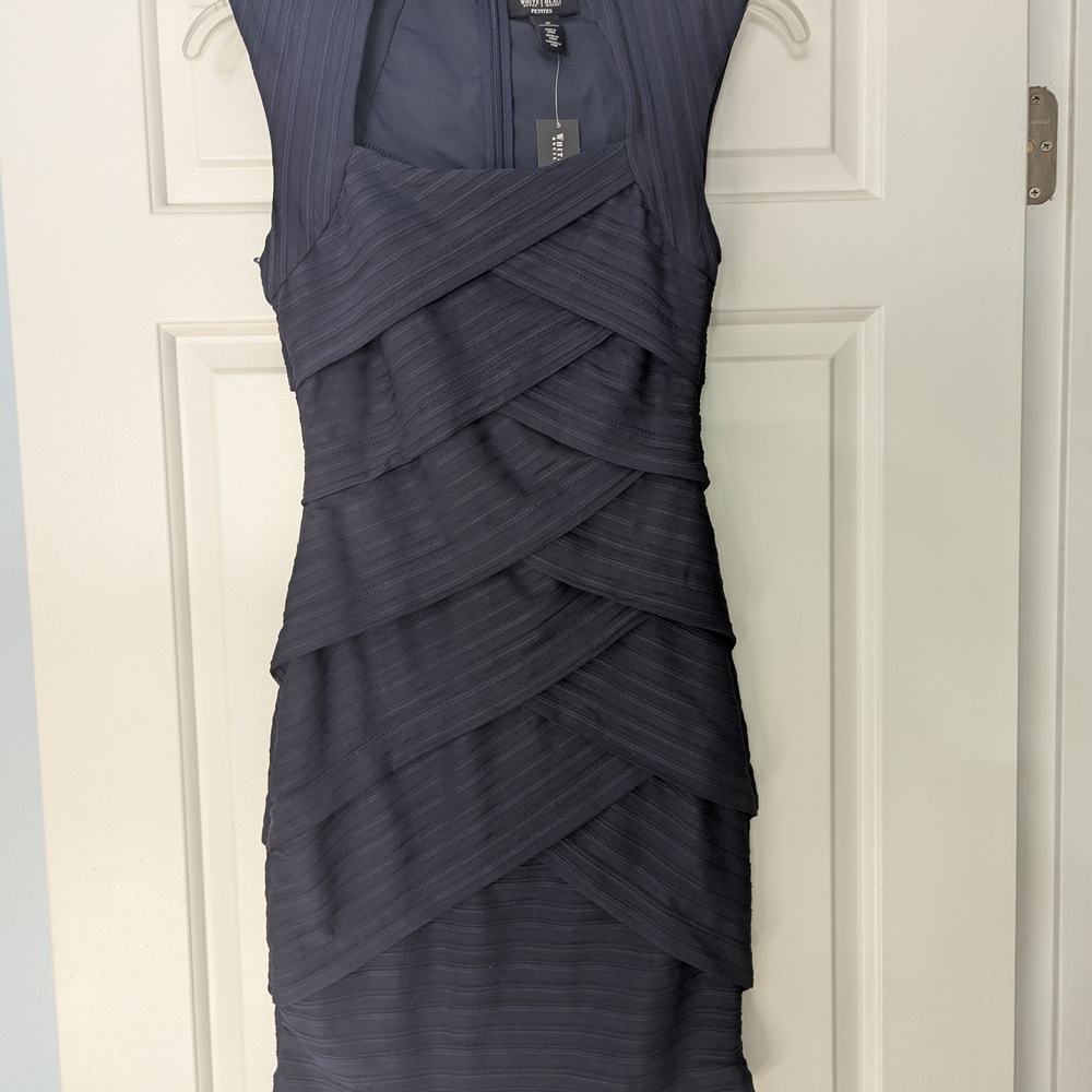 White House Black Market Navy Layered Mini Dress